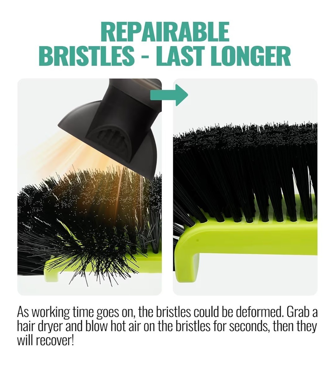 18" Pool Brush Head for Cleaning Swimming Walls, Curved Ends Fits 1.25 In. Poles