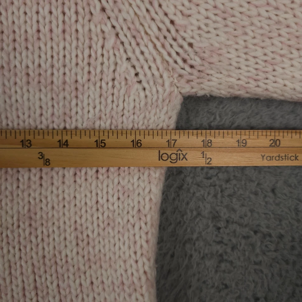 Ann Taylor LOFT 毛衣 M 粉色带饰高领羊毛马海毛球形腰带针织 — 第 4/4 张图片