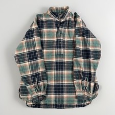 VTG Vermont Flannel Co Men’s Size Large Plaid Flannel Henley Shirt USA Made