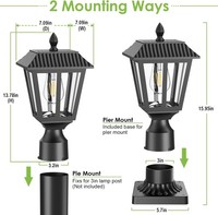 Greluna Solar Post Lights, Dusk to Dawn Lamp Light with Warm White 7