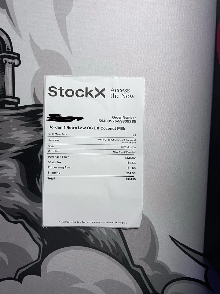 Air Jordan 1 Retro OG EX Parte Superior Baja Talla 9.5 Leche de Coco Foto 4 de 4