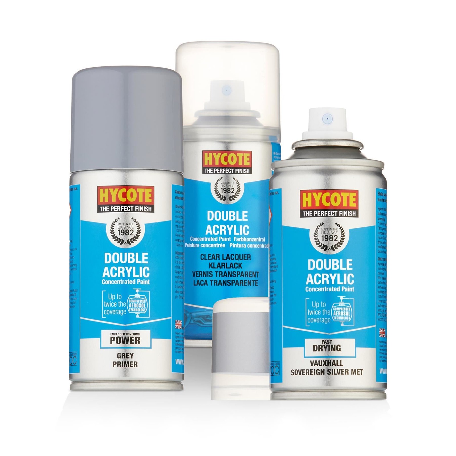 Hycote Spray Paint Vauxhall Sovereign Silver Metallic 150ml + Primer & Lacquer