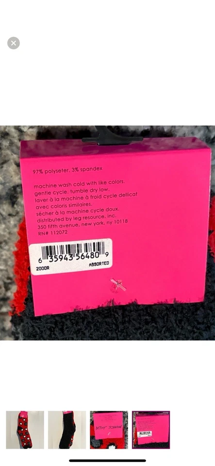 NUEVO CON ETIQUETAS- Betsey Johnson 2 pares de calcetines suaves para mujer Foto 4 de 4