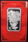 2024 PAMP Suisse Year of the Dragon - Legend of the Azure Dragon 1oz Silver Bar
