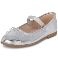 The Children's Place Girls Bow Ballet Flats Metallic YOUTH 5