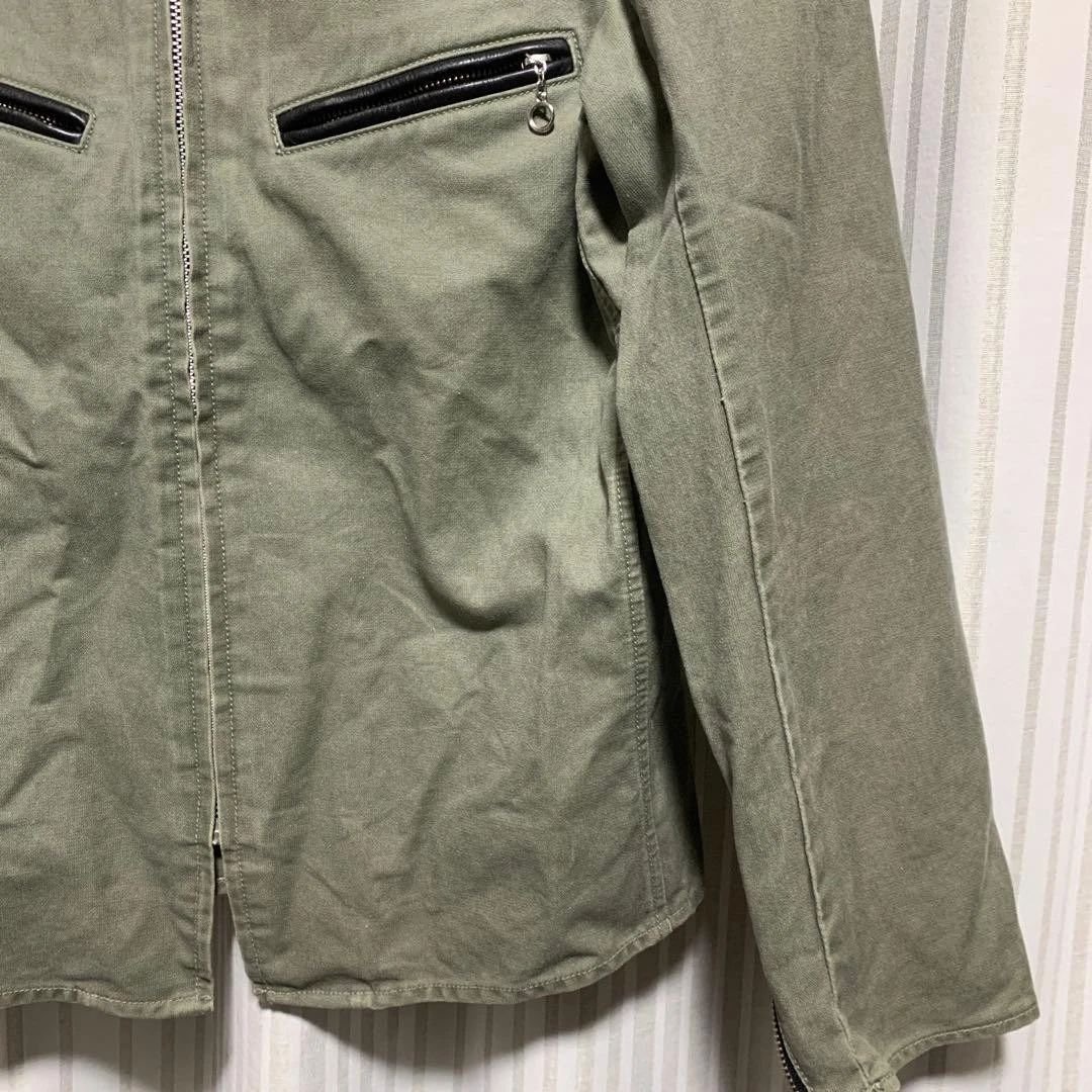 Chaqueta de cuero Schott combinación de un solo jinete M con desgaste y manchas