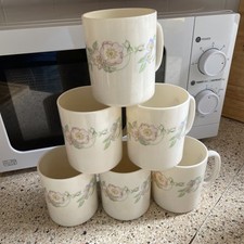 ARCOPAL CHAMPETRE Made in France 3 1/4"d x 3 5/8"h Coffee Mugs / Cups (Set of 6)