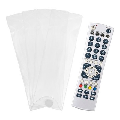4Pcs 9'' x 3'' Remote Control Cover Protector Clear Protective Sleeve Case Bag