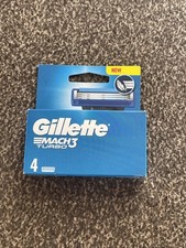 Image of Gillette Mach3 Turbo Razor Blades 4 Pack Genuine Men’s Refills UK