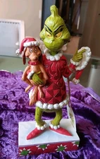 Jim Shore , Grinch Holding Max  Christmas Figurine Very Cute, Dr Seuss 7.5"