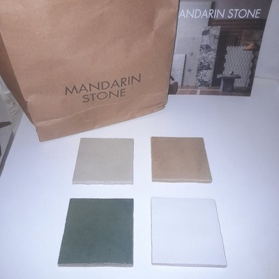 Mandarinenstein 4 x Musterfliesen und Prospekt