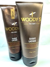 2 woodys for men shave lather moisturizing cream 6oz scuffed exterior
