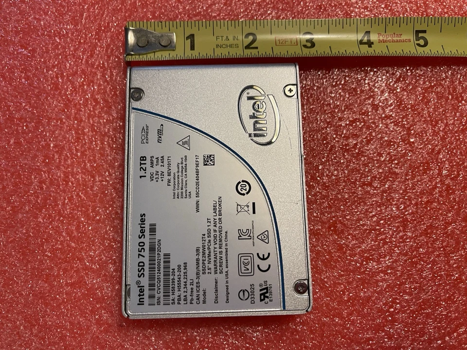 Disco duro 1,2 TB INTEL SSD U.2 750 Nvme Pcie 3,0x4 SSDPE2MW012T4 8EV10171 AMPS Foto 2 de 4