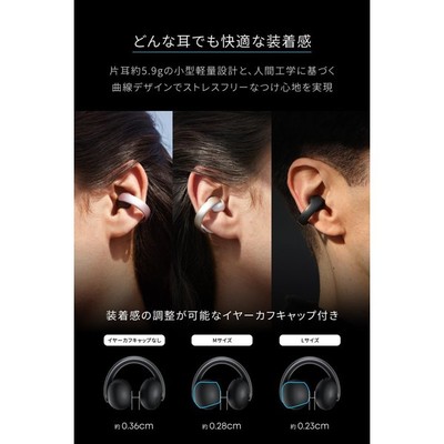 Anker Soundcore AeroClip ミッドナイトブラック Soundcore AeroClip Open-Ear Earbuds, Midnight Black, Retail