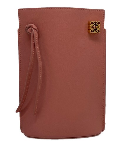 LOEWE Amazona Pocket Pink Leather Shoulder Bag Dust Bag Auth
