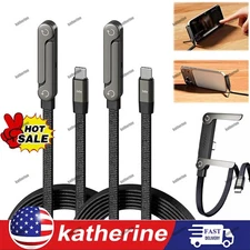 240w Fast Charging Foldable Bracket Data Cablewith Built-in Holder Black HO T~US