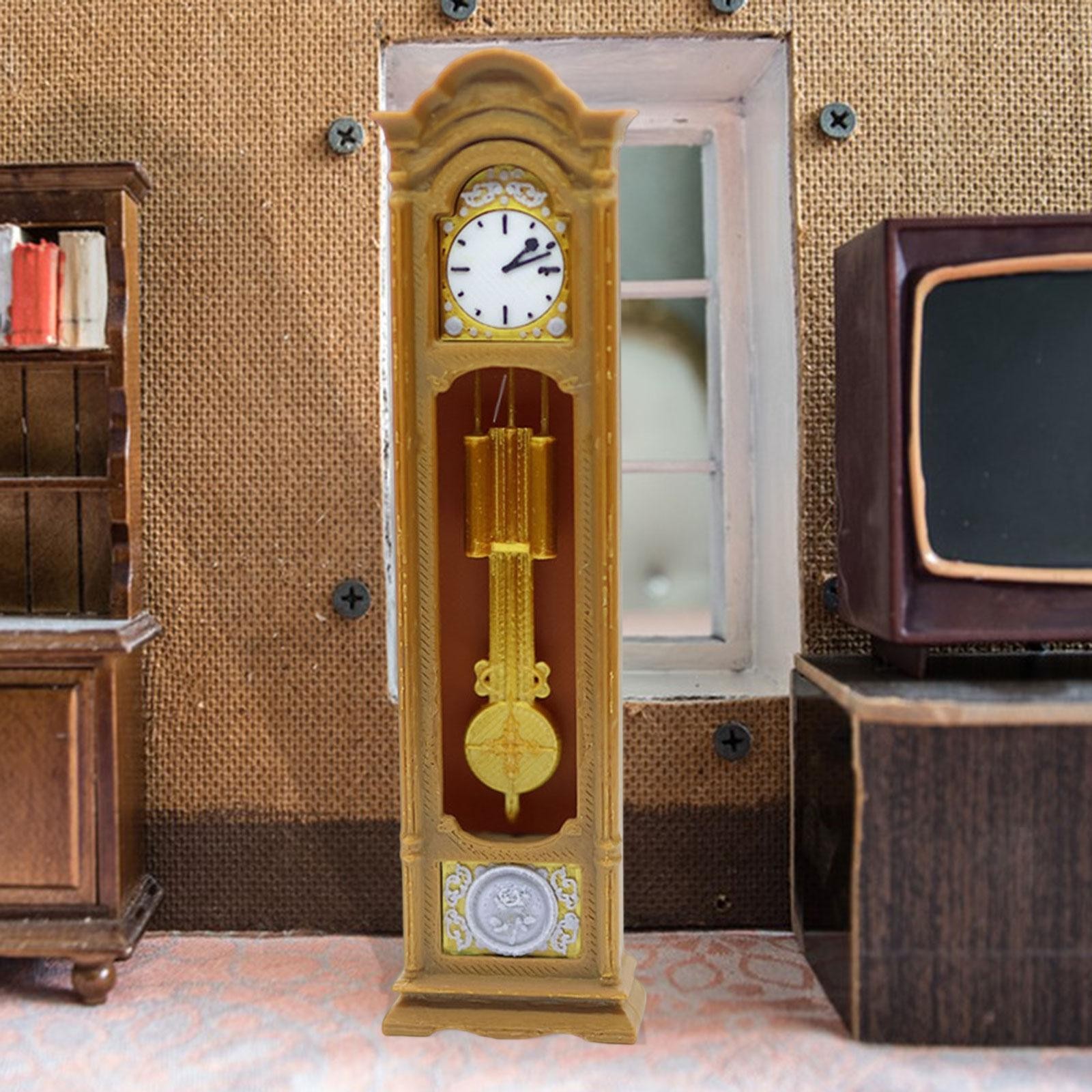 Miniature Floor Clock Grandfather Clock Mini Furniture Classic Living Room Decor