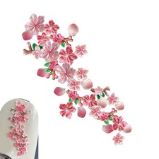 3D Cherry Blossom Car Exterior Sticker, Resin Scratch Pink Flower 32 PCS Pink a