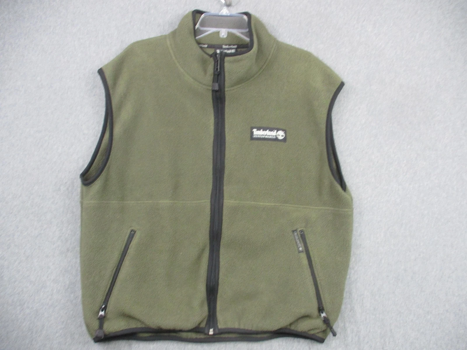 Vintage Timberland Vest Mens Large Green Polartec Fleece Performance USA