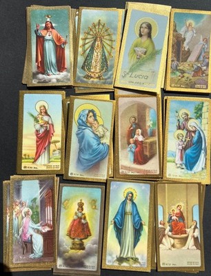 100 gemischte alte katholische Heilige Karten Mix aus 12 Motiven neuwertig SET 3
