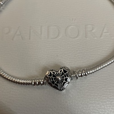 Never worn Pandora 925 Silver Marvel Spider Man Clasp rope bracelet 21cm