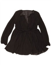 VINTAGE Womens Long Sleeve A-Line Dress UK 14 Large Black UN10