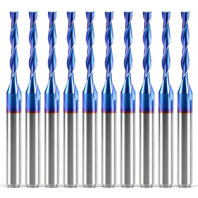 CNC Router Bits 1/8'' Shank 1/16'' Cutting Dia. CNC Bit End Mill Flat Nose Carbide