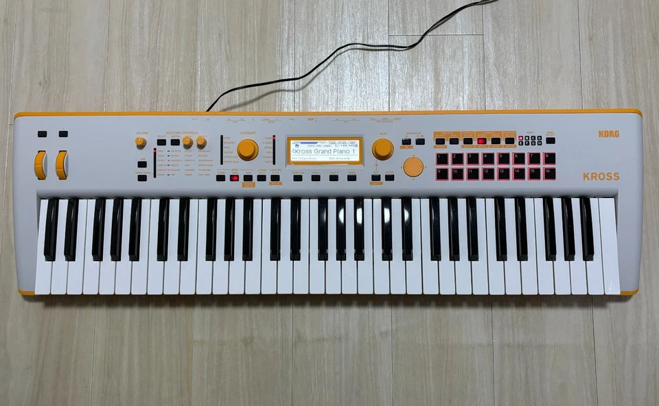 Korg Kross 2 Gray Orange 61-Key Keyboard Synthesizer with Soft Case and Adapter - Image 2 of 4