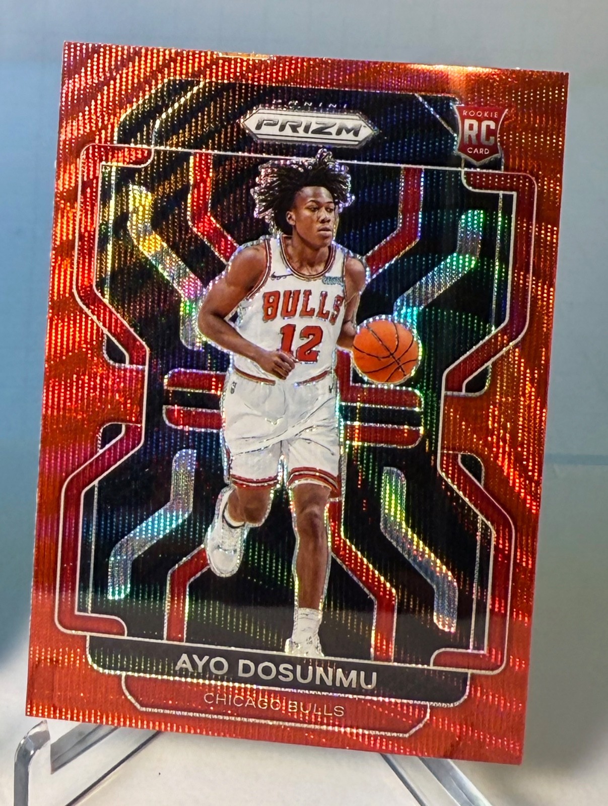 2021 Prizm Ayo Dosunmu Rookie #271 Ruby Wave Prizm (RC) Jersey Match