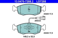 Bremsbelagsatz FÜR Fiat Punto (199 ), Fiat Punto EVO (199 ) - ATE 13.0470-7288.2