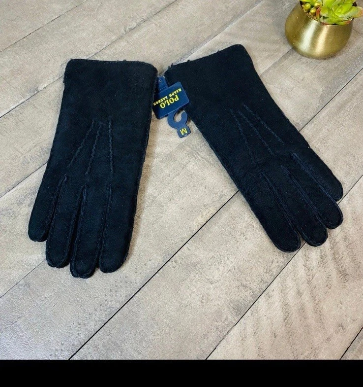 Polo Ralph Lauren Sheepskin Gloves Touchscreen Compatible Size M New