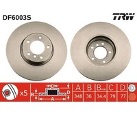 2 St. Bremsscheibe Trw DF6003S FüR Bmw 5Er 5Er Touring 6Er
