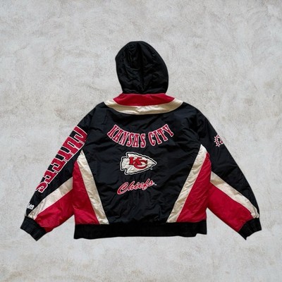 Vintage 90s Kansas City Chiefs Pullover Puffer Jacket Embroidered Mens Large