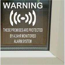 4 x PREMISES Intruder Alarm System Warning-Security Stickers Signs-Home,Business