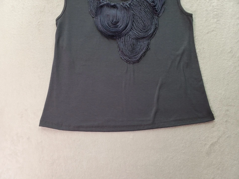 Camiseta sin mangas Willi Smith para mujer grande gris poliéster recorte cuello redondo ojo de cerradura espalda Foto 3 de 4