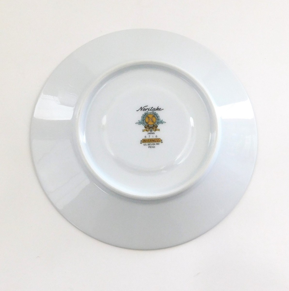 Noritake Inverness 6716 Cup and Saucer Silver Rim Blue Flower