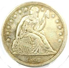 1862 Seated Liberty Silver Dollar Civil War $1 - PCGS AU Details - Rare Date!