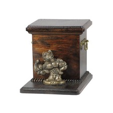 Bull Terrier, Bully III - urn for dog ashes with a statuette, elegant urn for a