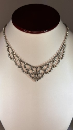 Collana Strass Principessa anni '50 Lunghezza 19"" Vintage - Foto 2 di 12