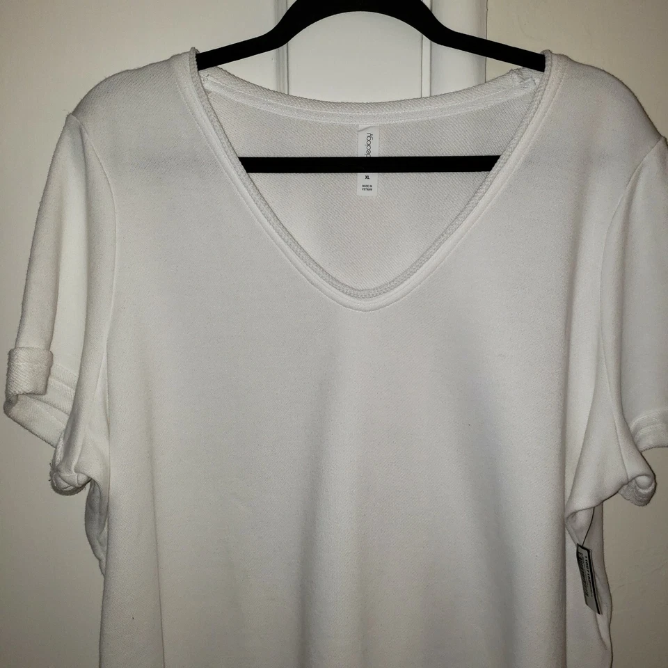 Top suéter de fitness de manga corta blanco Ideology para mujer talla XL Foto 3 de 4