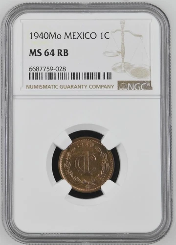 Mexico 1 Centavo 1940 Mo NGC MS 64 RB