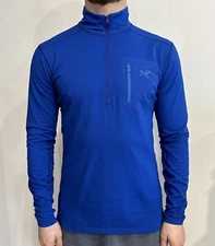 Arcteryx Sweater Men's Size Medium Lightweight Baselayer 1/4 Zip Pullover Blue M