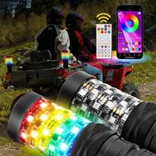 0.7FT Spiral LED Whip Light Antenna RGB Chasing For Kawasaki Teryx 4/750/800