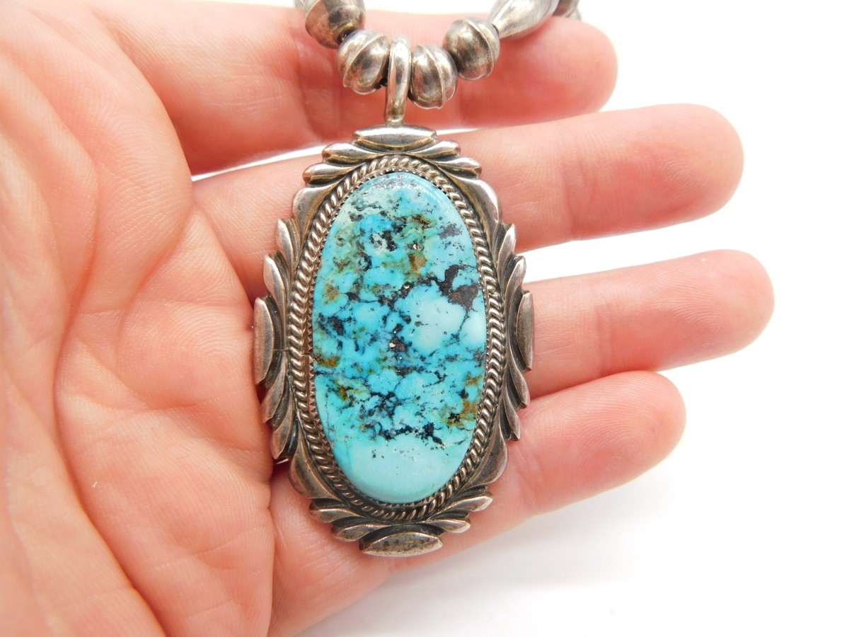 アクセサリー indian jewelry navajo necklace Silver Turquoise Squash Blossom Necklace by Lola Daw, Navajo
