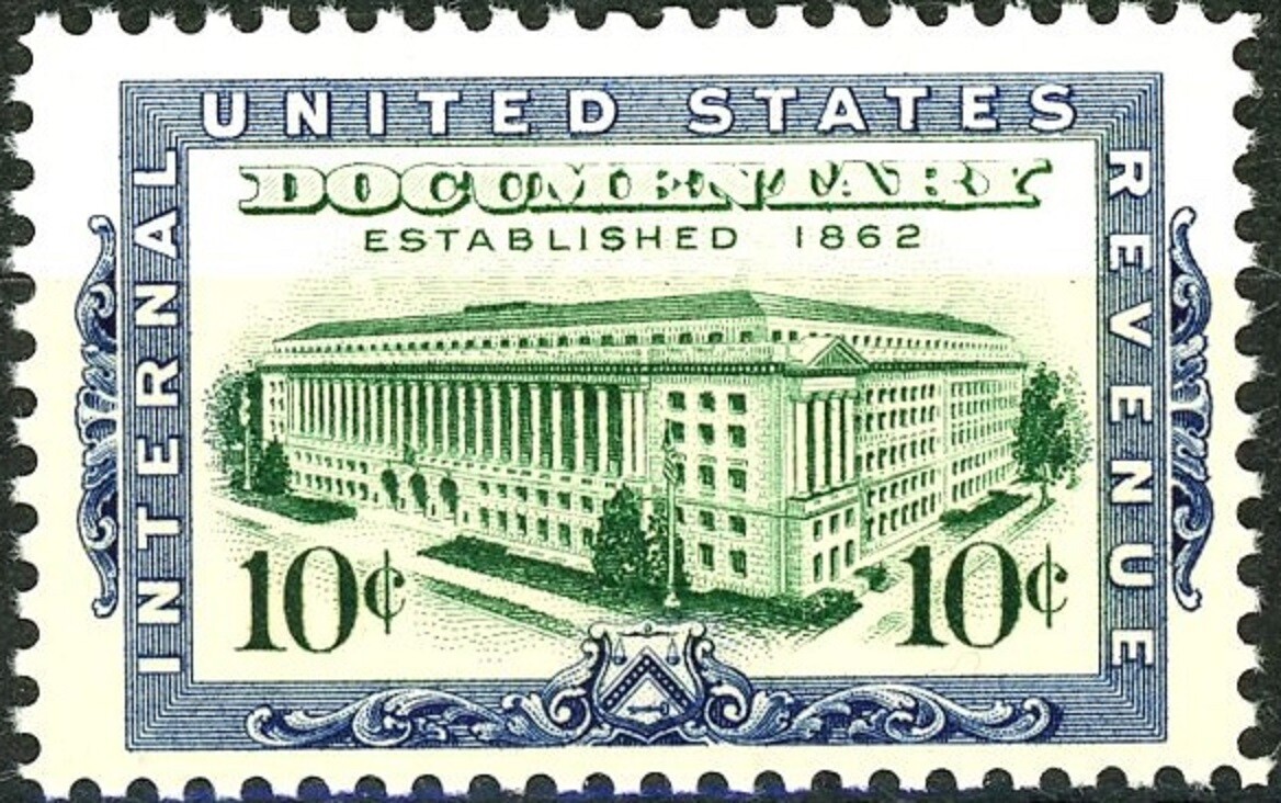Internal Revenue Documentary Stamp with "Established 1862" Scott's R733