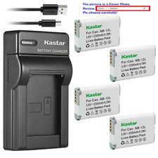 Kastar Battery Slim Charger for Canon NB-12L CB-2LG  Canon VIXIA mini X Camera