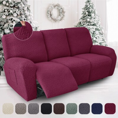 1/2/3 Seater Elastic Recliner Sofa Cover Stretch Armchair Covers Couch Slipcover