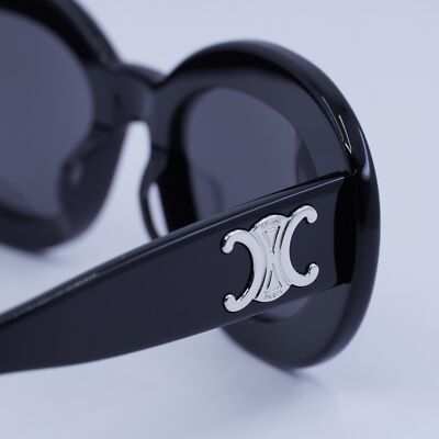 New Celine CL40312U TRIOMPHE 01A Shiny Black/Grey 53-22-145  display picture 2