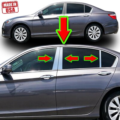 Black Pillar Honda 18-2021 Posts Accord 8pcs/Set Trim Door Piano Cover Window E - Foto 4