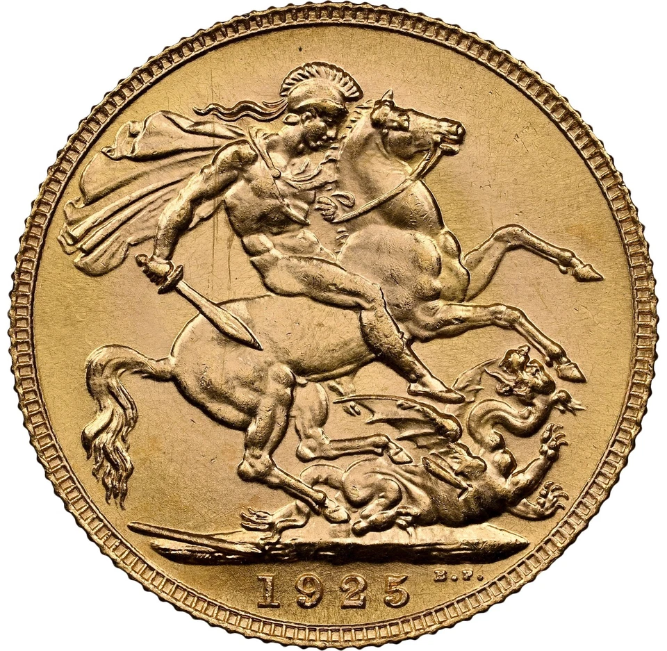 Gran Bretaña - Soberano Jorge V 1925 - NGC MS66 - ¡RARO A ELEGIR! Foto 2 de 4